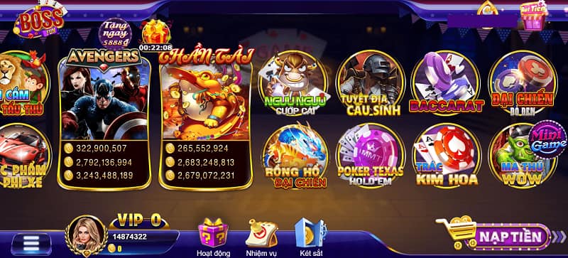 Giao diện sắc sảo của cổng game